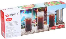 Alpina verres long drink plastique cristal 400ml 6 pièces incassables