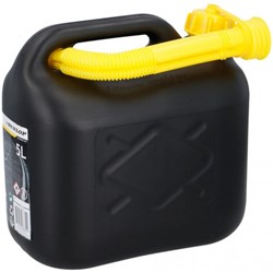 Jerrycan 5 litres noir résistant à l'essence plastique avec bec verseur