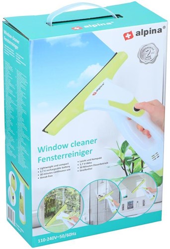 Alpina nettoyeur de vitres électrique - Jaune - Raclette rechargeable 30 min