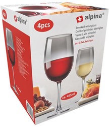 Alpina verre à vin rouge smoke 465ml lot de 4 verres à vin