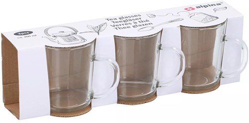 Alpina lot de 3 verres à thé 200ml - tasses à thé en verre