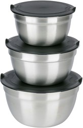 Alpina Bols en acier inoxydable avec couvercle - Lot de 3 - Saladier cuisine