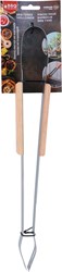 BBQ Collection pince barbecue inox 39 cm chêne luxe argent