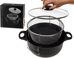 Friteuse avec couvercle en verre noir - friteuse cuisine 26cm