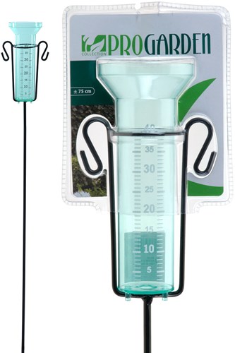 ProGarden pluviomètre jardin 75 cm - plastique et acier - mesure précise