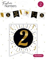 Accessoire fanion décoration de fête carton blanc 3 pièces numéro 2
