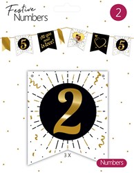 Accessoire fanion décoration de fête carton blanc 3 pièces numéro 2