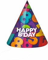 Chapeau de fête chiffres Happy B-Day lot de 6 anniversaire