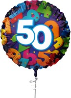 Folieballon Cijfers 45cm - 50 jaar