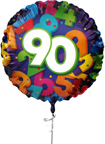 Folieballon Cijfers 45cm - 90 jaar