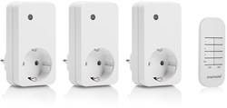 Smartwares kit d'interrupteurs sans fil avec télécommande - 3 prises intelligentes pour la maison connectée