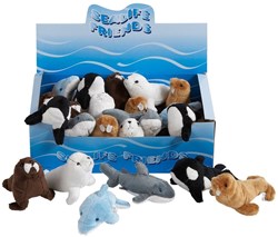Harlekijn peluche animaux marins - jouet doux 12 cm - assorti
