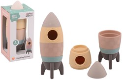 Johntoy fusée empilable en silicone jouet éducatif multicolore