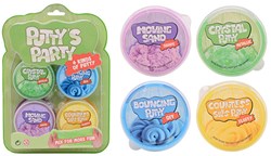 Fête de 4 puttys sur carte blister 24467