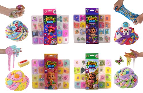 Johntoy coffret de jouets slime - putty et accessoires 24 pièces