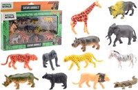 Johntoy coffret animaux sauvages - Animal World jouet 12 pièces