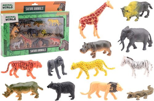Johntoy coffret animaux sauvages - Animal World jouet 12 pièces