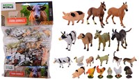 Johntoy animaux de ferme jouet set 20 pièces dans un sac plastique