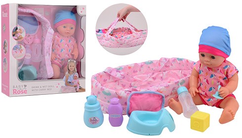 Baby Rose Poupée à boisson et pipi Baby Rose 35 cm. 27714