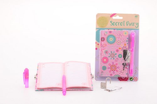 Johntoy journal secret pour filles avec cadenas et stylo - rose