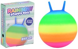 Johntoy ballon sauteur arc-en-ciel 45cm - Jouet d'extérieur balle à sauter