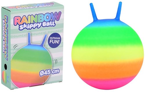 Johntoy ballon sauteur arc-en-ciel 45cm - Jouet d'extérieur balle à sauter-2