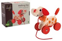 Johntoy jouet à tirer en bois chien remuant jouet durable-2