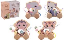 Jouéco jouet animal roulant labyrinthe de perles en bois FSC multicolore