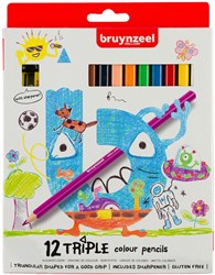 Bruynzeel crayons de couleur Triple 12pcs 4+