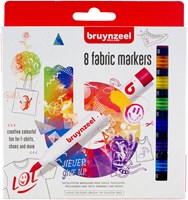 Bruynzeel fabric markers set 8 feutres textiles pour créations sur tissu