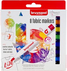 Bruynzeel fabric markers set 8 feutres textiles pour créations sur tissu