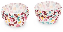 Patisse cup-cakes op kaart 'gekleurde hartjes' 200st.