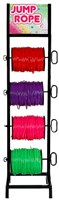 Support corde à sauter noir rangement pour cordes à sauter 32x32x125cm acier