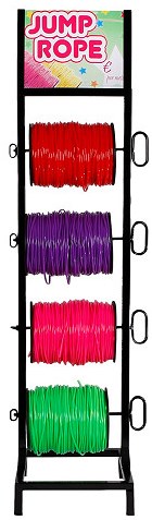 Support corde à sauter noir rangement pour cordes à sauter 32x32x125cm acier