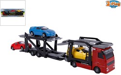 Set transporteur de voitures jouet avec 3 voitures - Diecast et plastique