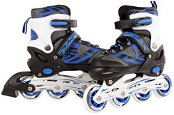 Rollers en ligne réglables bleu noir cadre aluminium taille 39-42 enfants