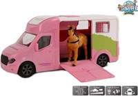 Camion transport chevaux die cast rose avec lumière et son 20cm jouet
