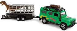 Kids Globe Land Rover met dino-trailer