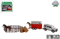 Kids Globe Land Rover met paardentrailer