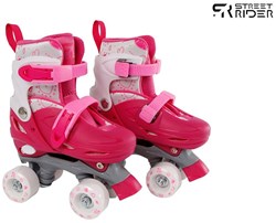 Patins à roulettes roses réglables enfants taille 27-30 cadre aluminium