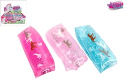 Horse Friends jouet gluant rose avec paillettes et charms 13cm
