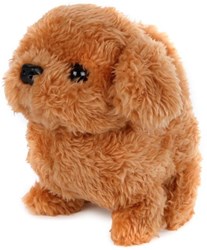 Chien interactif en peluche marron 15,5cm jouet chien