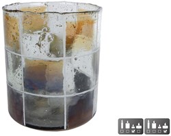 Bougeoir en verre Blocks L marron vert 11x11x13cm porte-bougie