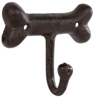 Patère Dog Bone crochet mural métal marron ancien 10,5x10,5x5cm