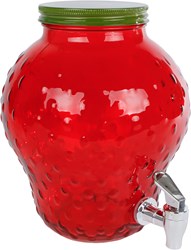 Carafe fraise avec robinet verre rouge 19x19x25cm jouet