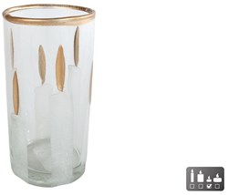 Bougeoir en verre transparent décoration 6x6x11,5cm lumière d'ambiance