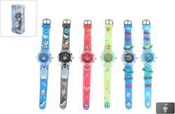 Van Manen montre enfant véhicules bleu clair - montre jouet analogique