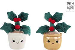 Vedes décoration houx de Noël en peluche - plante douce à câliner