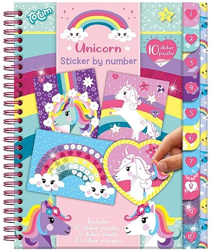 Autocollant licorne sur carnet de chiffres 072008