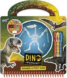 Totum livre d'activités dinosaures loisirs créatifs dessin stickers gel paillettes